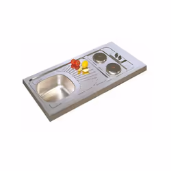 Description générale Evier et kitchenette Moderna, idéal pour les espaces réduits, offrant une solution pratique et esthétiqu ...