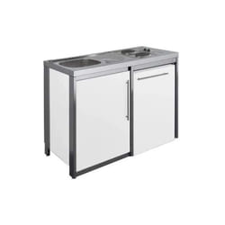 Cuisinette avec plaque et réfrigérateur metalline 120cm, thermolaqué glacier