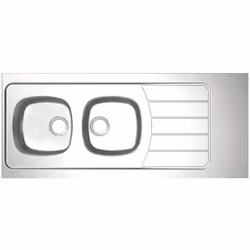 Matière : INOX 18/10 : Acier : 72% Chrome : 18% Nickel : 10 % Évier réversible 2 cuves soudées Égouttoir forme Finition lisse ...