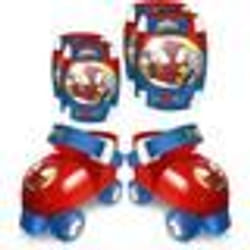 STAMP - Set Patins à roulettes avec genouillères - Spidey - Enfant - Bleu - Rouge - Garçon