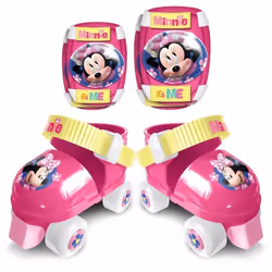 Set patins à roulettes + protections DISNEY MINNIE - Fille - Taille ajustable - Rose