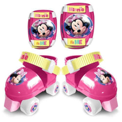 Set patins à roulettes + protections DISNEY MINNIE - Fille - Taille ajustable - Rose
