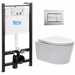 Le pack WC suspendu Roca Active avec WC sans bride se compose de : Bâti-support ROCA ACTIVE pour cuvette suspendue (A89011001 ...