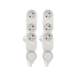 Multiprise ESSENTIELB Pack de 2 multiprises x4 Prises