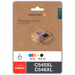 Cartouche d'encre ESSENTIELB C545/C546 XL - Noir + 3 couleurs