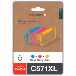 Cartouche d'encre ESSENTIELB C571 XL 3 couleurs