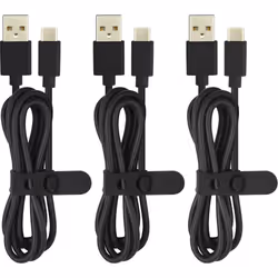 Câble USB C ESSENTIELB pack de 3 cables 1M blanc/noir/mauve