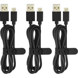 Câble USB C ESSENTIELB pack de 3 cables 1M blanc/noir/mauve