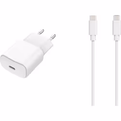Chargeur secteur ESSENTIELB chargeur 20W + cable USB-C / USB-C blanc
