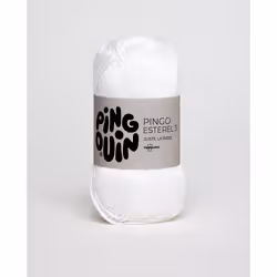 Pingouin - Pelote de Laine  PINGO ESTEREL 3 de 50g - Laine à Tricoter  - 100% COTON - Aiguille n°3 - Couleur  BLANC