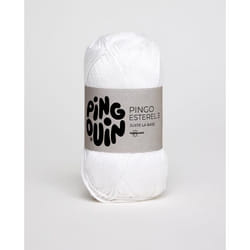 Pingouin - Pelote de Laine  PINGO ESTEREL 3 de 50g - Laine à Tricoter  - 100% COTON - Aiguille n°3 - Couleur  BLANC