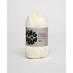 Pingouin - Pelote de Laine  PINGO ESTEREL 3 de 50g - Laine à Tricoter  - 100% COTON - Aiguille n°3 - Couleur  ECRU