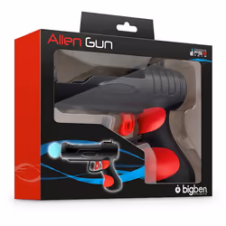 Bigben Interactive Move Alien Gun, PS3, Arme à feu, Playstation 3, Sans fil, Noir, Rouge, 55 mm, 245 mm