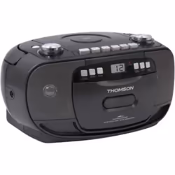 Thomson Radio Cassette/CD Portable (Noir), Analogique, AM, FM, 88 - 108 MHz, 540 - 1600 kHz, Lecteur, CD