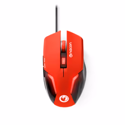 NACON Souris optique (Rouge), Droitier, Optique, USB Type-A, 2400 DPI, Noir, Rouge