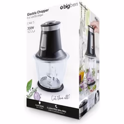 Hachoir électrique - Bigben Interactive - CH6615 - Bol en verre - Lame inox - Garanti sans Bisphénol A