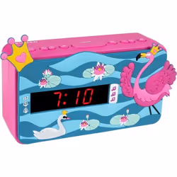 Bigben Interactive Réveil en relief Princesse, Horloge, Analogique, FM, LED, Rouge, 4 chiffres