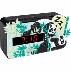 Bigben Interactive R15 – Panda, Horloge, Analogique, FM, LED, Rouge, 4 chiffres
