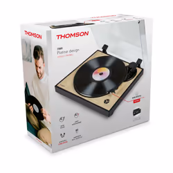 Thomson TT300 platine Tourne-disque entraîné par courroie Noir, Jaune