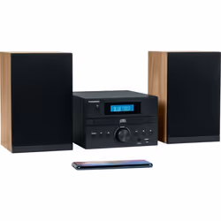 Micro Chaîne - THOMSON - Bluetooth - Radio - CD - MP3 - USB - DAB - Bois et noir