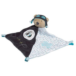 Doudou Mouchoir - SAUTHON - Lazare - Velours et Popeline - Bleu - Bébé Garçon 1 mois+