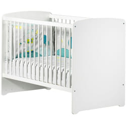 Lit bébé 120x60 en bois en bois blanc