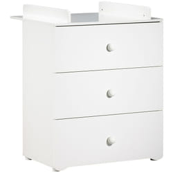 Les Tendances - Commode Basic 3 tiroirs boutons blancs babyprice - color