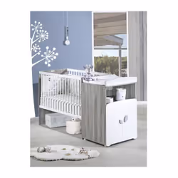 Lit bébé combiné évolutif New Leaf 120x60 cm transformable en 90x190 cm Le lit combiné évolutif Baby Price New Leaf accompagn ...