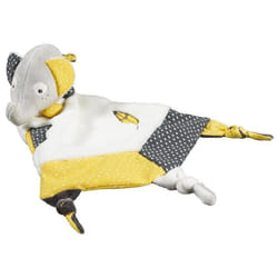 Doudou mouchoir - Babyfan - Eléphant en velours gris - Mixte - A partir de 1 mois - L19xH3