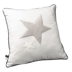 Coussin décoratif - MERLIN - étoile blanche - 40x40 cm - pour chambre denfant
