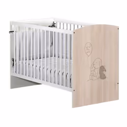 Design Évolutif et Sécurisé Le lit bébé BABYPRICE Lapinou allie esthétique épurée et fonctionnalité grâce à son mélange de bo ...