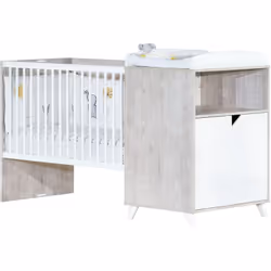 Lit combiné évolutif 120x60 en 90x190 - SCANDI GRIS Ce lit combiné évolutif de la collection Scandi gris accompagnera votre e ...