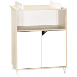 Les Tendances - Commode Scandi naturel 2 portes 1 niche avec dispositif à langer babyprice - color