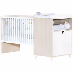 Lit combiné évolutif 120x60 en 90x190 - SCANDI NATUREL Ce lit combiné évolutif de la collection Scandi naturel accompagnera v ...