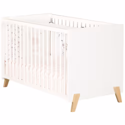 Lit bébé 120x60 avec pieds bois et sommier réglable - JOY NATUREL Le lit 120x60 cm de la collection Joy hêtre vernis naturel  ...