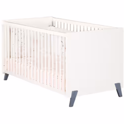 Lit bébé évolutif 140x70 avec pieds gris - Little Big Bed JOY GRIS Le lit bébé évolutif JOY de style scandinave est idéal pou ...