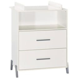 Les Tendances - Commode Joy gris 2 tiroirs 1 niche avec dispositif à langer babyprice - color