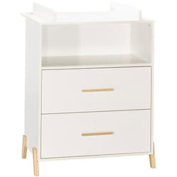 Les Tendances - Commode Joy naturel 2 tiroirs 1 niche avec dispositif à langer babyprice - color