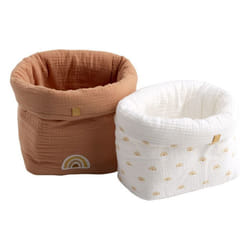 Panières de rangement lot de 2 en coton - SUNLIGHT