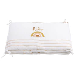 Tour de lit bébé en coton blanc - SAUTHON - Sunlight - 200x40cm - Chaleureux - Douillet - Décoration