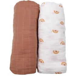 Lot de 2 draps housse bébé - SAUTHON - SUNLIGHT - 60 x 120 cm - Mousseline de coton bio