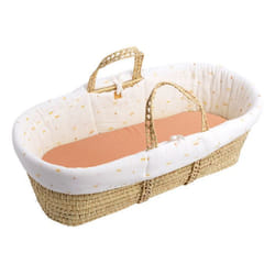 Couffin bébé en fibres naturelles avec habillage tissu - SUNLIGHT