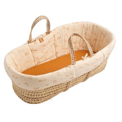 Couffin bébé en fibres naturelles avec habillage tissu - ORSINO