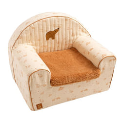 Fauteuil club enfant en gaze de coton et sherpa - ORSINO