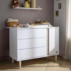 Commode 3 tiroirs et 1 porte pieds bois - PALOMA