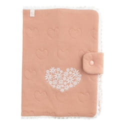 Protège carnet de santé en coton matelassé - PETIT COEUR