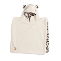 Poncho bébé sherpa et gaze de coton léopard - LEOPARD
