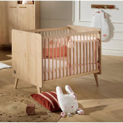 Lit bébé - 120 x 60 cm - Matelas inclus - Arty - Chêne Suave/Hêtre - SAUTHON