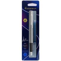 Stylo plume - WATERMAN - Graduate Allure - Acier brossé - Plume fine - Encre bleue