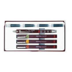 Rotring Isograph 0.2/0.3/0.5 Stylos à encre gel avec bouchon Noir 4 pièce(s)